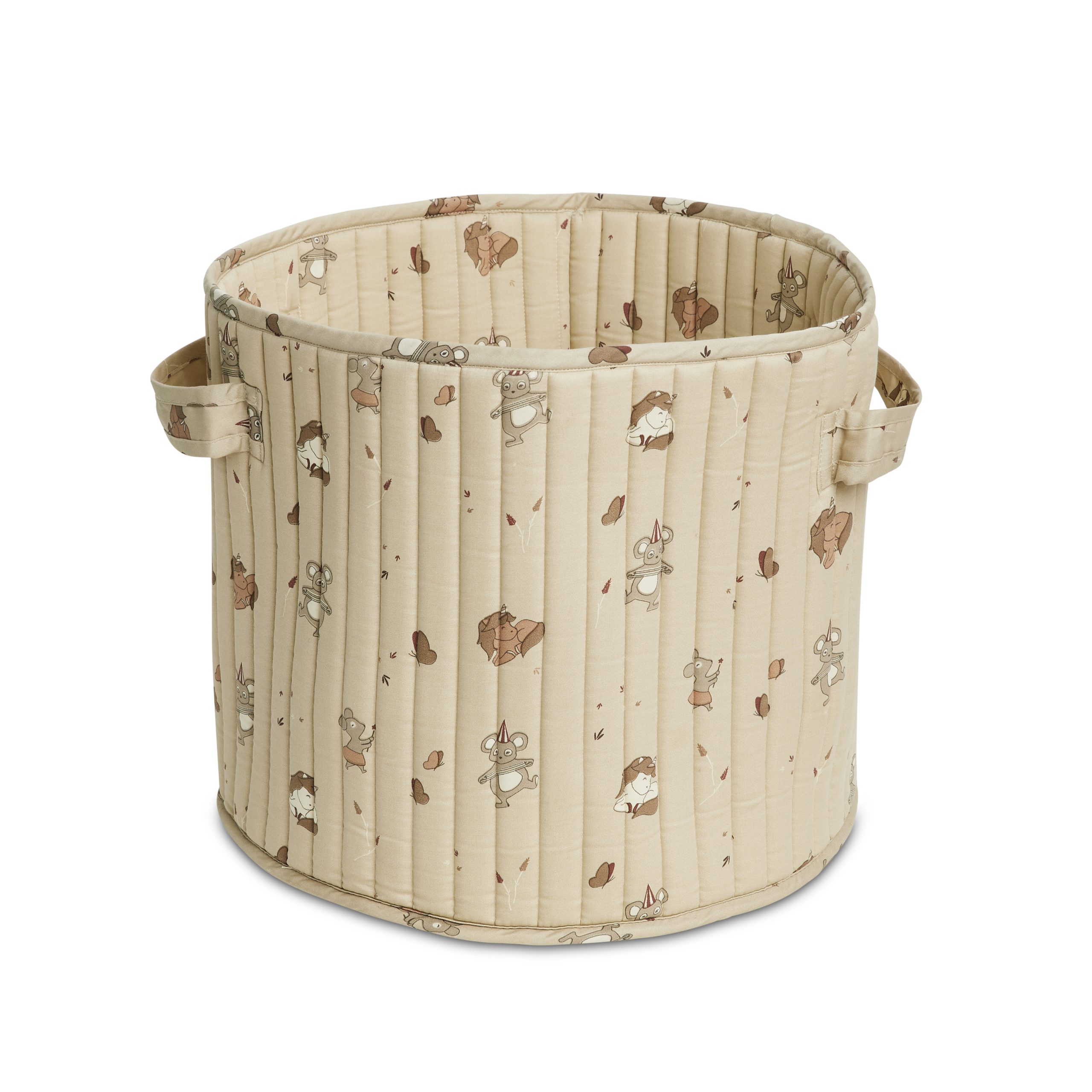 zachte en stevige mand met schattige print, perfect om speelgoed, knuffels en kleertjes netjes op te bergen